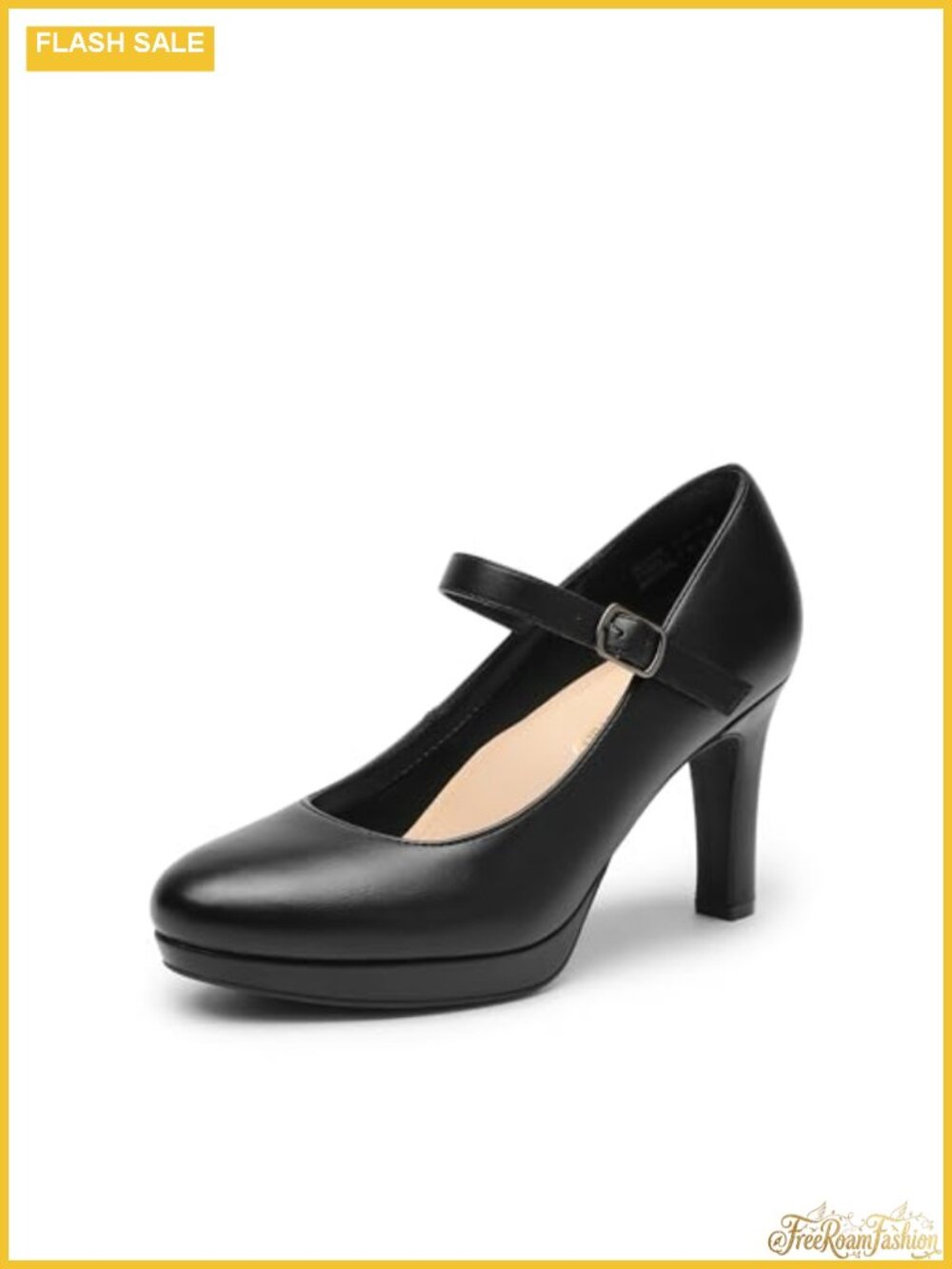 Womens Mary Jane High Heel Pumps Vegan Leather 3.5 Inch